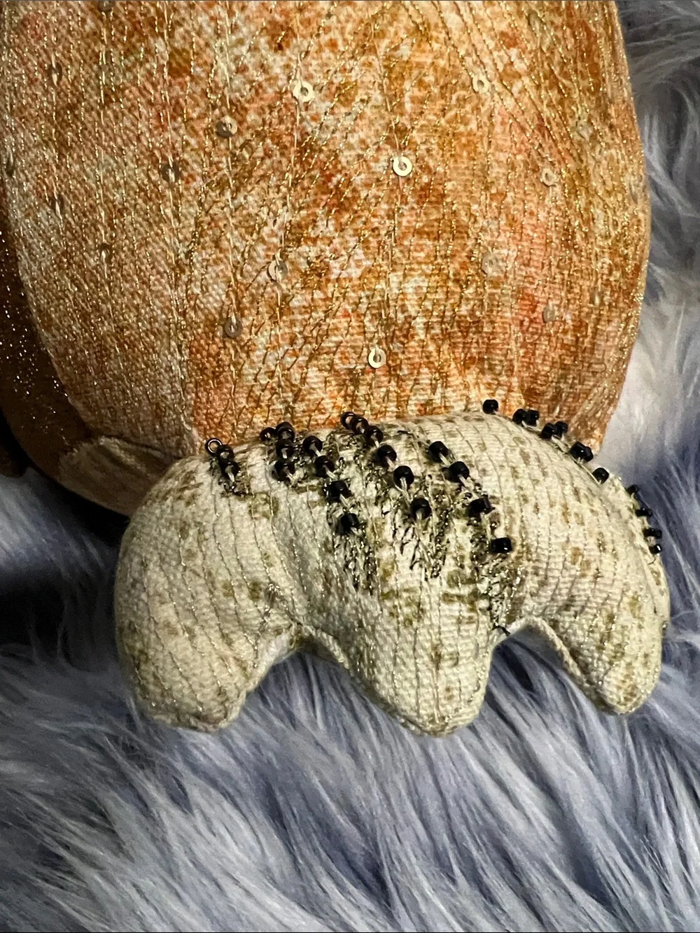 Plush Decorative Owl Pillow- Orange and Cream